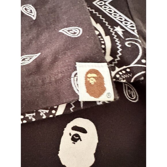 Bape Bandana Print Tee Black L  Lightly USED see all pics and measurements - Picture 6 of 15